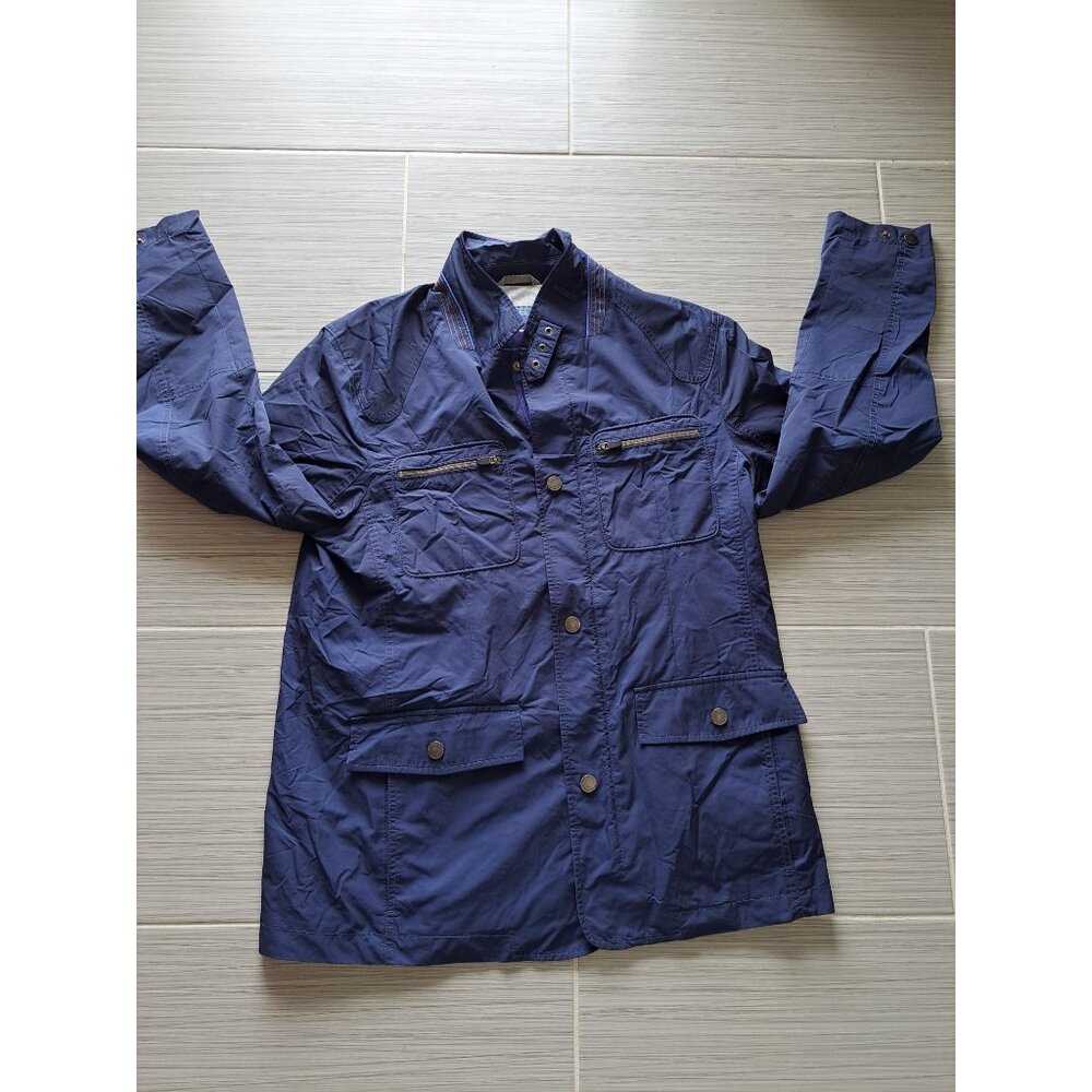 Tommy Bahama Rain Jacket Men's Navy Lightweight Raincoat Snap Zipper Large - Picture 6 of 11